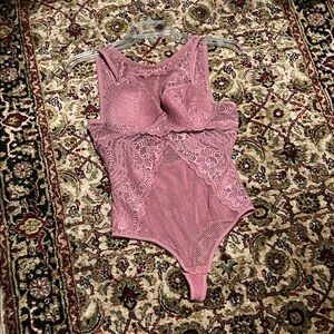 Dusty Rose Lace Bodysuit Size Large